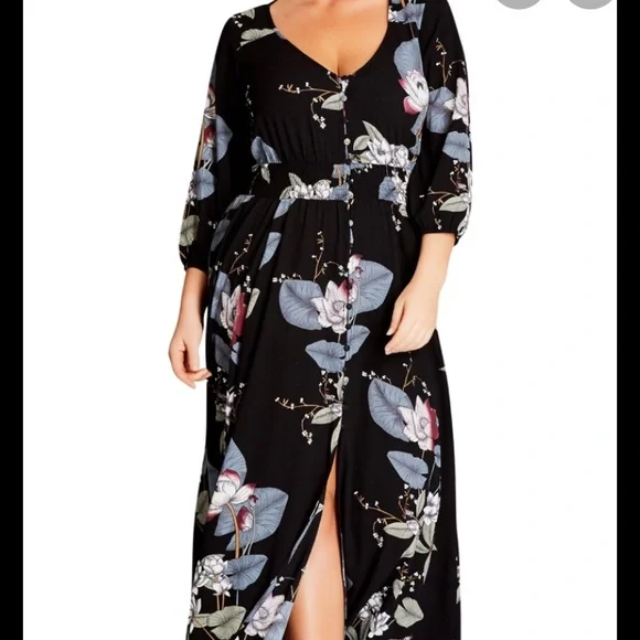 chinese dress ladies City Chic Women's Apparel Women's City Chic Plus Size Dress Bloom FF, Jade  Blossom, 18 at Amazon Women's Clothing store